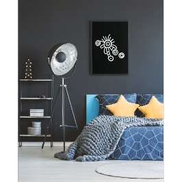 Poster Constelação Planetária: Arte Petroglifa