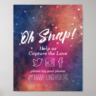 Poster Constelações da Nebula Galáxia do Snap-Hashtag Cas