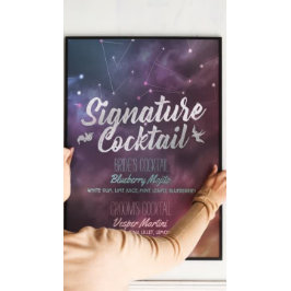 Poster Constelações de Galáxias de Menu de Bebida de Assi