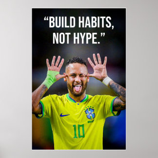 Poster Construa Hábitos Não Hype Cartaz de Motivação