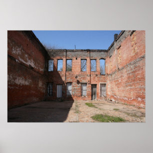 Poster Construção abandonada velha em Shreveport,