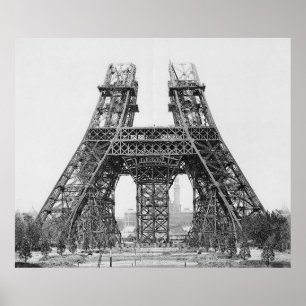 Póster Construção da torre Eiffel