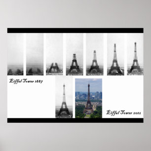 Póster Construção da Torre Eiffel 1887
