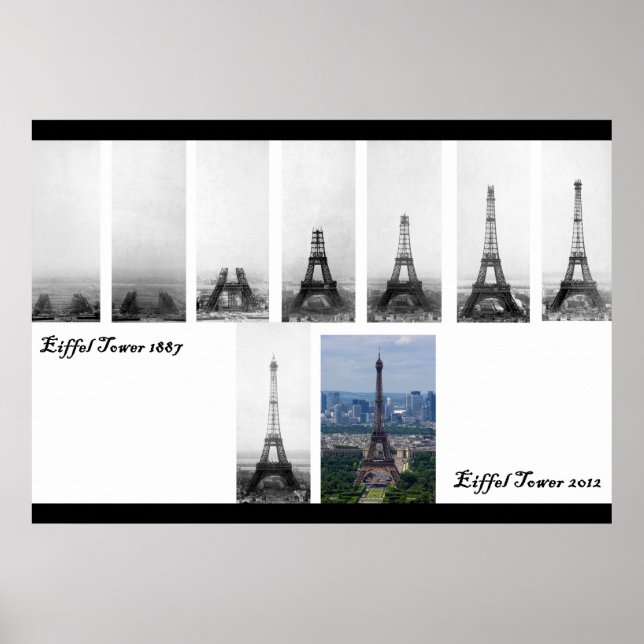 Póster Construção da Torre Eiffel 1887 (Frente)