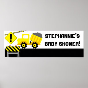 Póster Construção de banner personalizado de 22,5 pol x7,