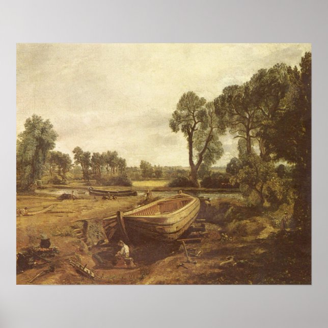 Poster Construção de barco perto de Flatford Mill, John C (Frente)