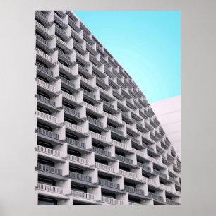 Poster Construção de betão branco com terraços