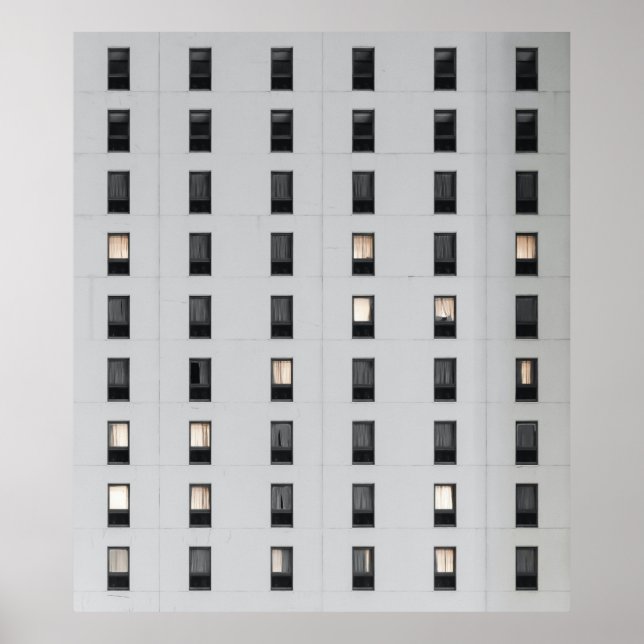 Poster Construção de betão branco e preto (Frente)