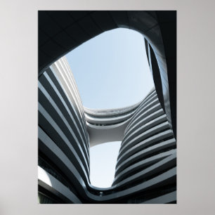 POSTER CONSTRUÇÃO DE CONCRETO BRANCO E PRETO SOB O CÉU