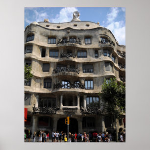 Póster Construção de Gaudi da espanha de Barcelona
