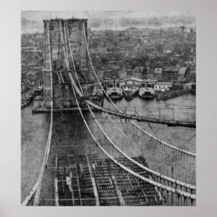 Póster Construção de ponte de Brooklyn da Nova Iorque