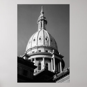 Póster Construção do Capitólio de Michigan