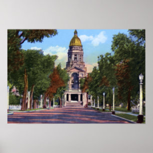 Póster Construção do Capitólio do estado de Cheyenne
