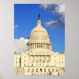 Póster Construção do Capitólio dos E.U., Washington DC