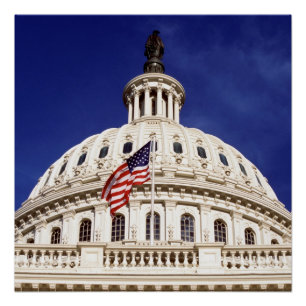 Póster Construção do Capitólio dos E.U., Washington DC