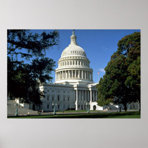 Poster Construção do Capitólio, Washington, C.C., EUA