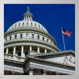 Póster Construção do Capitólio, Washington, EUA