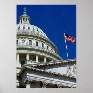 Póster Construção do Capitólio, Washington, EUA
