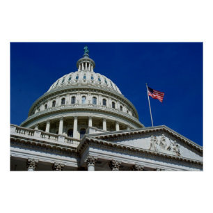 Póster Construção do Capitólio, Washington, EUA