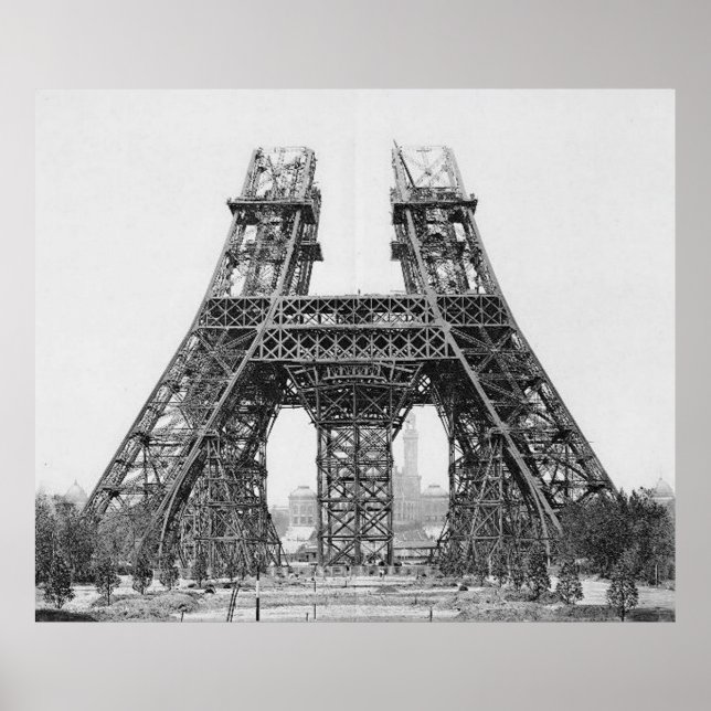 Póster Construção em torre Eiffel (Frente)