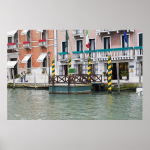 Póster Construções no beira-rio em Veneza, Italia