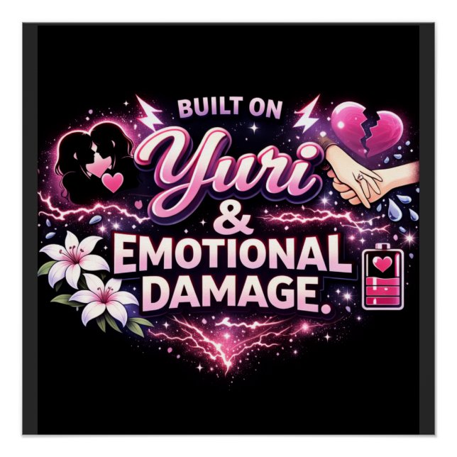 Póster Construído em Yuri & Emotional Damage | Fã de Anim (Frente)