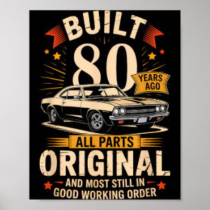 Poster Construído há 80 anos - Presente engraçado de 80º