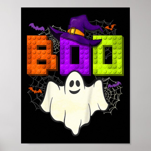 Poster Construindo Bricks Boo Halloween Ghost Witold Grou (Frente)