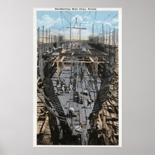 Poster Construindo uma cena de aço do navio