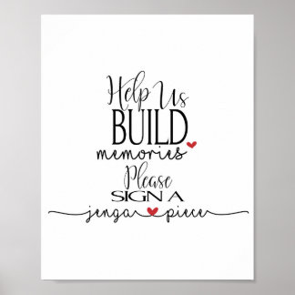 Poster construir memórias, assinar um sinal de casamento