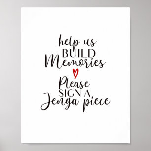 Poster construir memórias assinar um sinal de peça Jeng