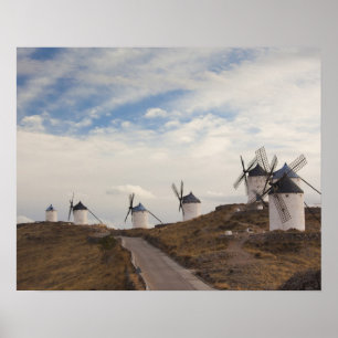 Poster Consuegra, antigos moinhos de vento de La Mancha