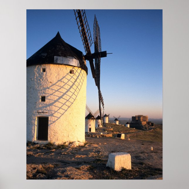 Póster Consuegra, La Mancha, Espanha, moinhos de vento (Frente)