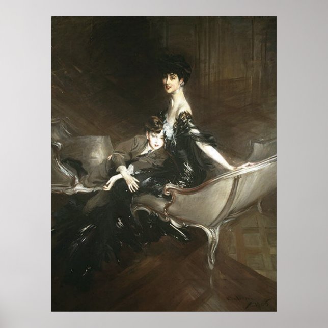Póster Consuelo Vanderbilt e Son Ivor, Giovanni Boldini (Frente)