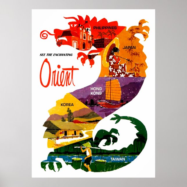 Poster Consulte Orinet. Dragão dentro nos países do Extre (Frente)