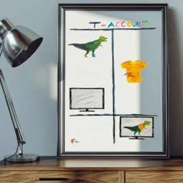 Poster Contador Arte T Rex T Conta Escritório de Contabil
