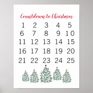 Poster Contagem de Calendário de Natal para Natal
