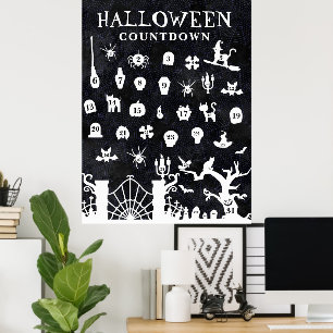 Poster Contagem de Halloween Grande