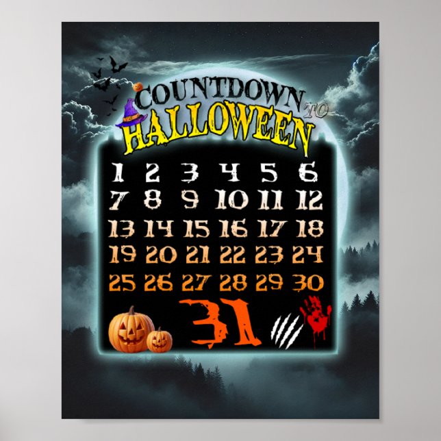Poster Contagem para o Halloween (Frente)