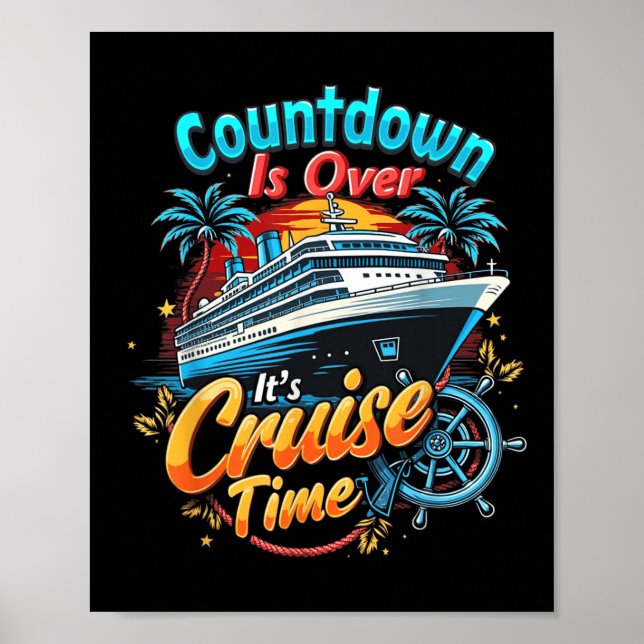 Poster Contagem Regressiva Divertida de Cruzeiro Terminou (Frente)