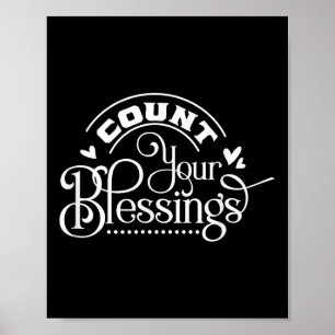 Poster Conte Suas Bênçãos, Inspiração, Motivação,