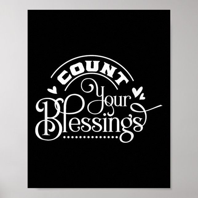 Poster Conte Suas Bênçãos, Inspiração, Motivação, (Frente)