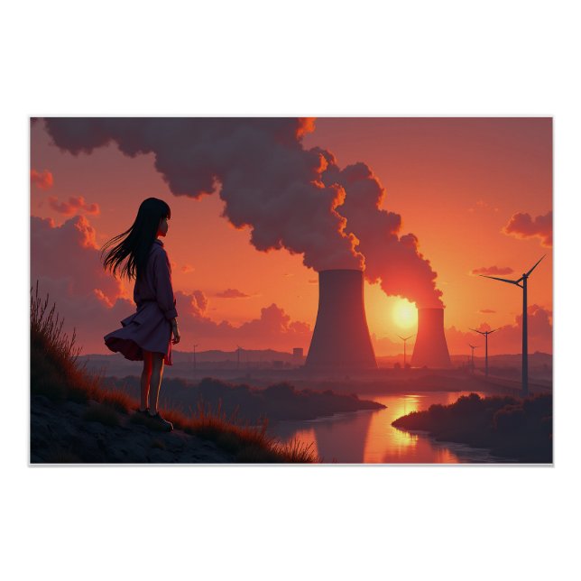 Póster Contemplação ao pôr do sol (Frente)