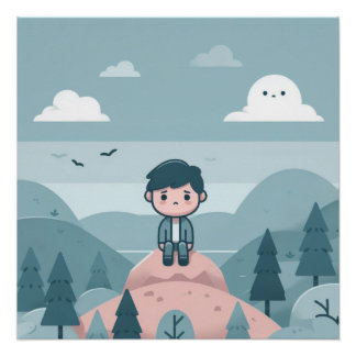 Póster Contemplação em um Morro