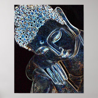 Póster Contemplando Buda