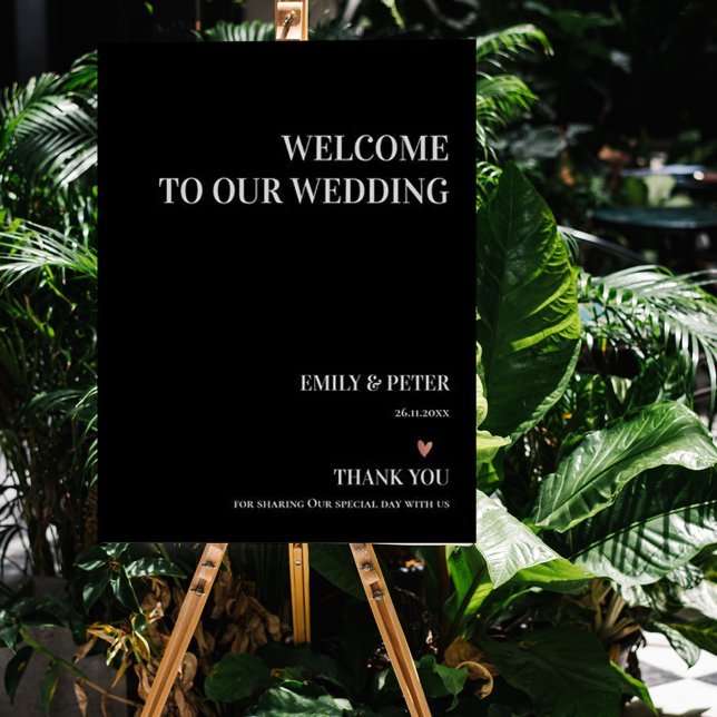 Poster Contemporâneo Black White Bem-Vindo Ao Nosso Casam (Criador carregado)