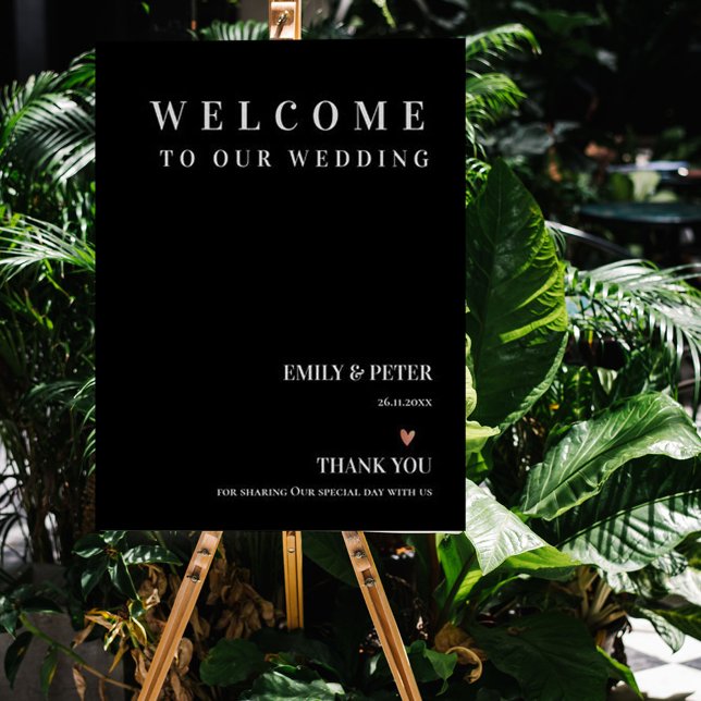 Poster Contemporâneo Black White Bem-Vindo Ao Nosso Casam (Criador carregado)