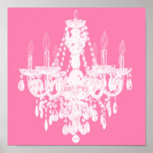 Póster Contemporary Chandelier Silhouette Art - Print #1