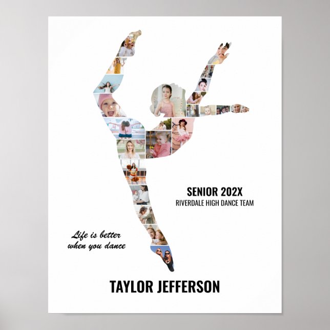 Poster Contemporary Dance Photo Collage Senior Gift (Frente)