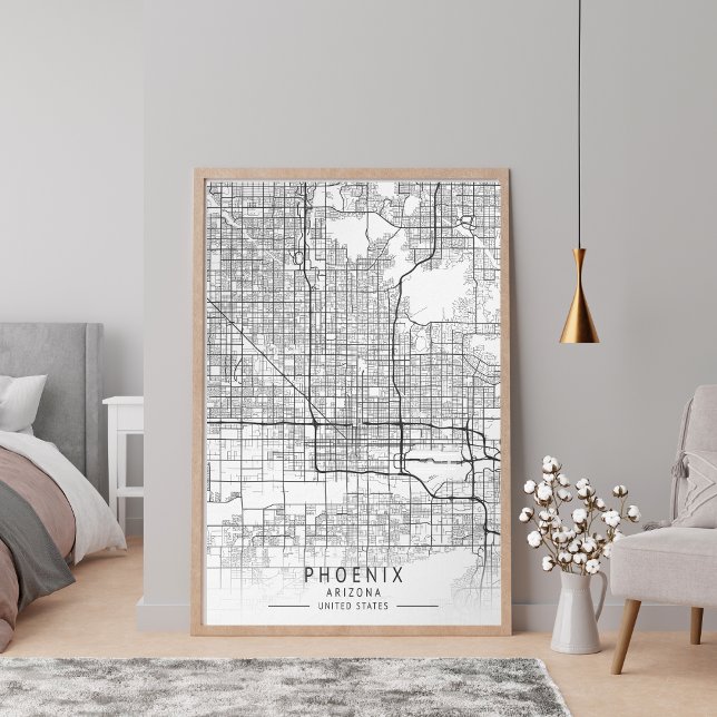 Poster Contemporary Phoenix Arizona Street Map unframed (Criador carregado)